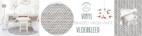 White braided virgin Banner Vloerkleden op vinyl vloerkleed Kinderopvang inrichting Tangara groothandel voor de kinderopvang